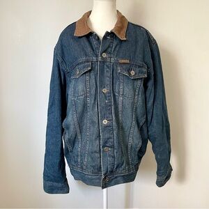 Vintage Denver Hayes Denim Chore Coat Corduroy Collar Size Extra Large